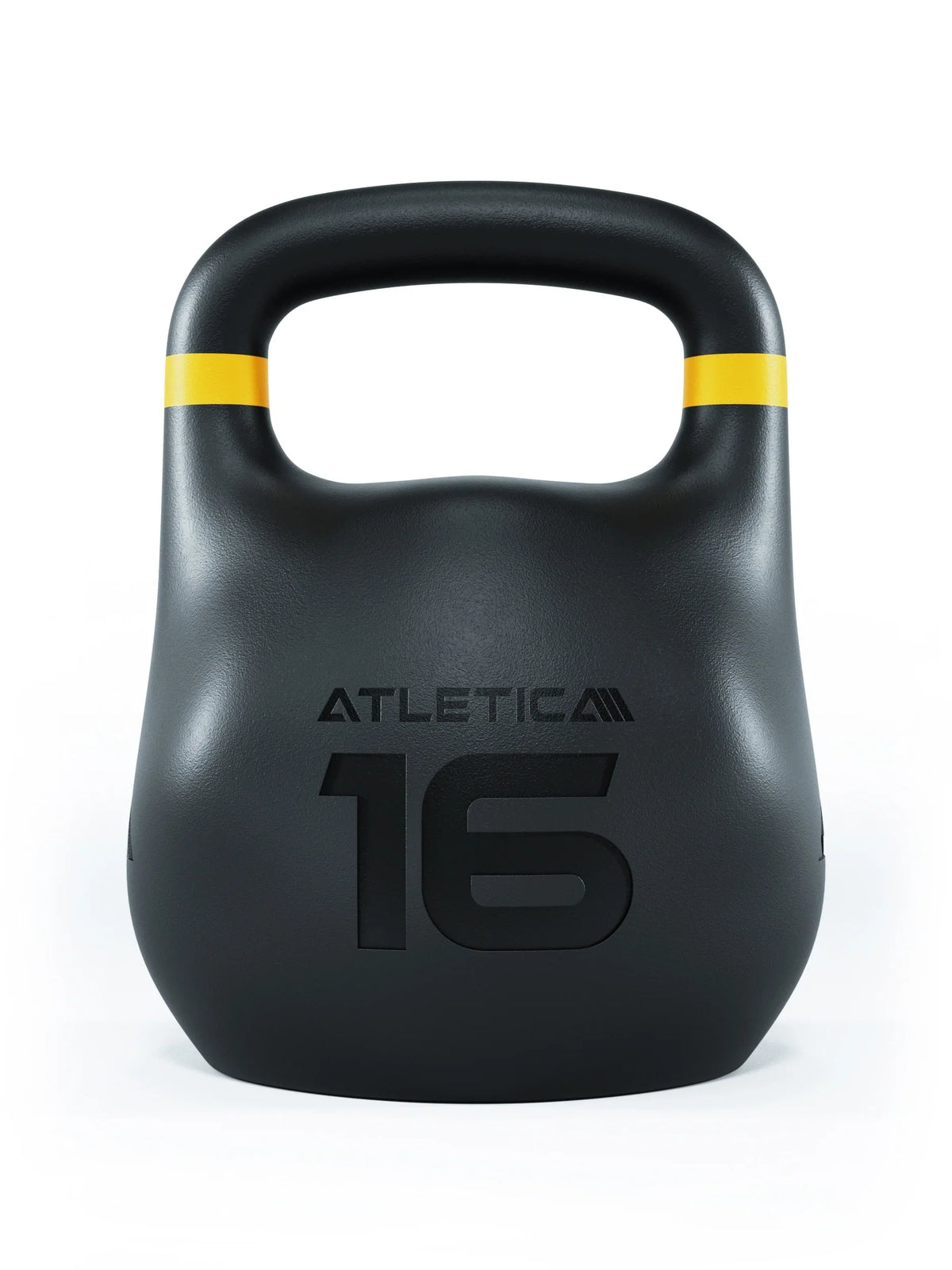 HRX RACE SET - Black Kettlebell, Yellow Stripe, 35 lb, for Functional Training