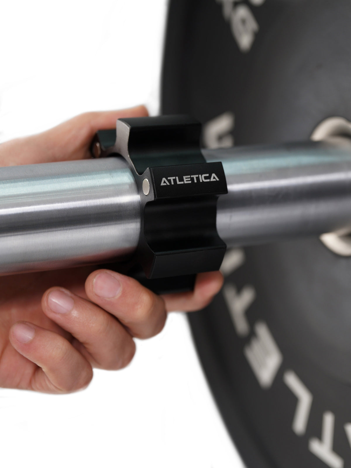 Aluminum Barbell Collars on a barbell
