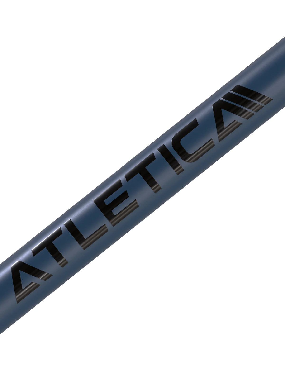 Delta Hybrid Barbell in Dark Blue - center piece with Atletica logo on the bar