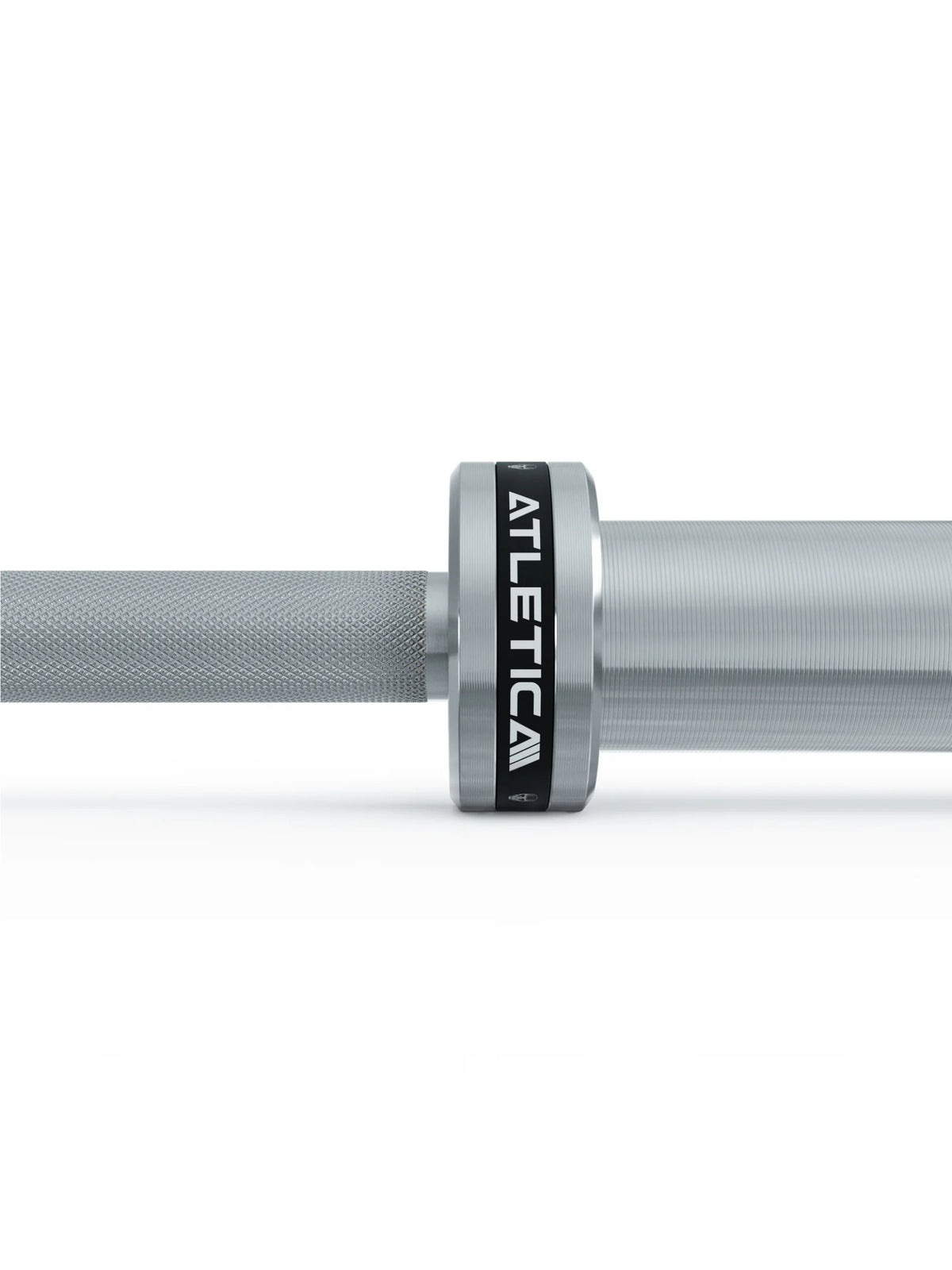 Sigma Training Barbell with knurled grip and chrome-plated sleeve in detail