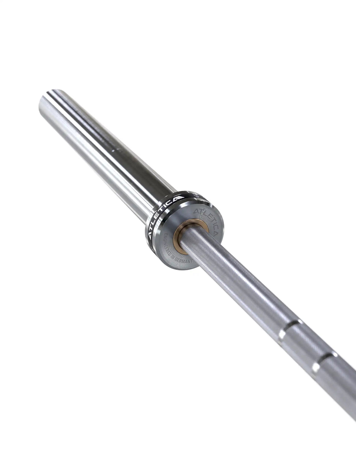 Yota Barbell - bar with stainless steel sleeve in angled view
