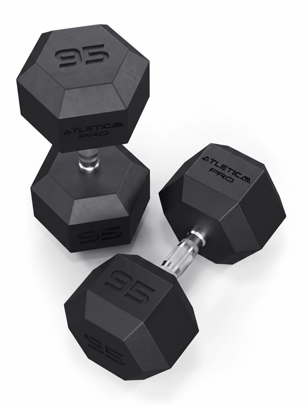 Hexagon PRO Dumbbells - hexagonal dumbbells, weight 95 lb, non-slip grips
