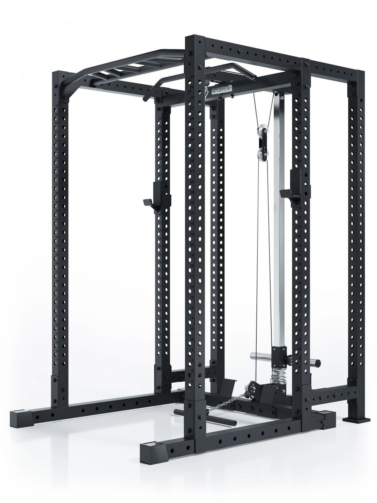 R7 Sixleg Extension on the Power Rack with pull-up bar, cable pulley, holes