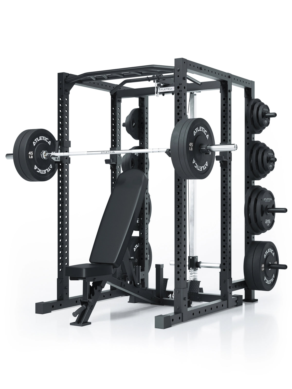 R7 Sixleg Extension on the Power Rack with Barbell, Weight Plates, Adjustable Weight Bench, Pull-Up Bar