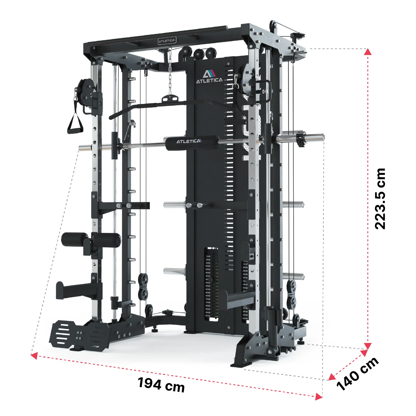 KSK Multipresse von Atletica: Dimensionen