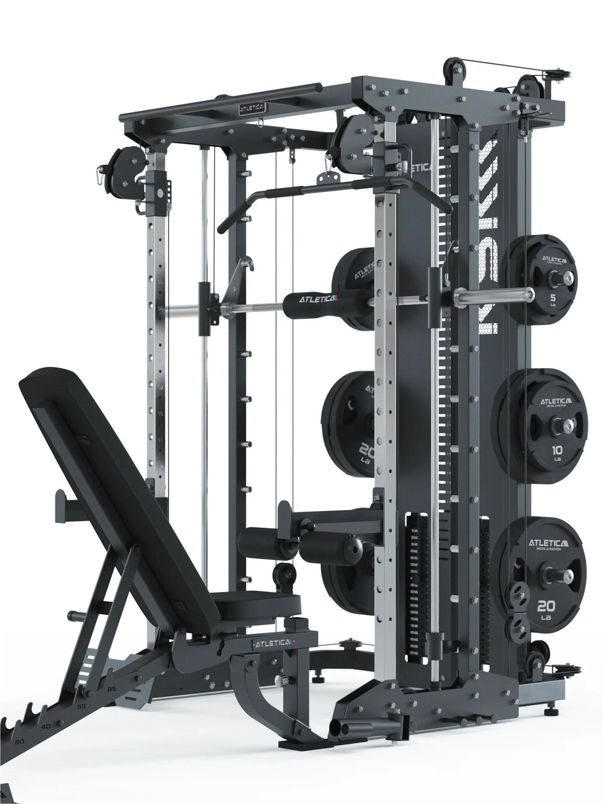 KSK - Smith Machine with barbell, weight plates, adjustable weight bench