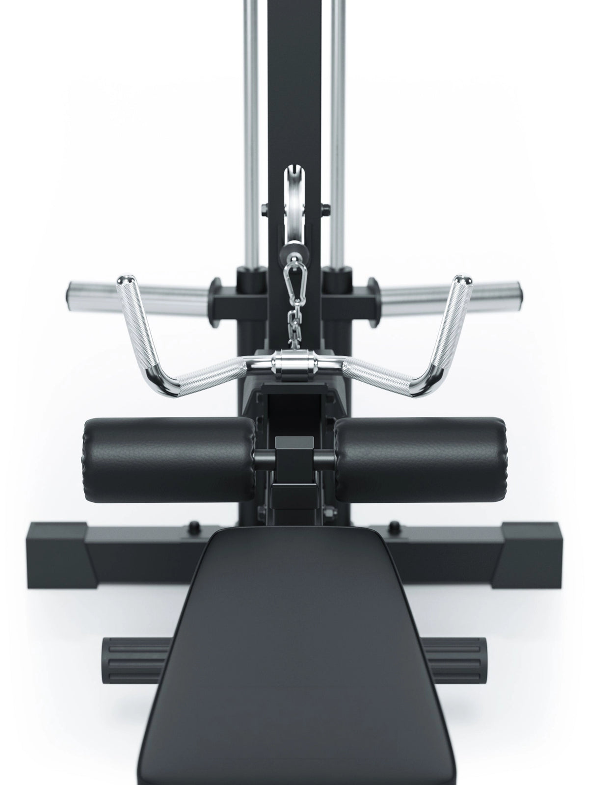 Lat Pulldown with Low Row - Training Machine with Lat Pulldown Bar, Padded Rollers, Seat Bench
