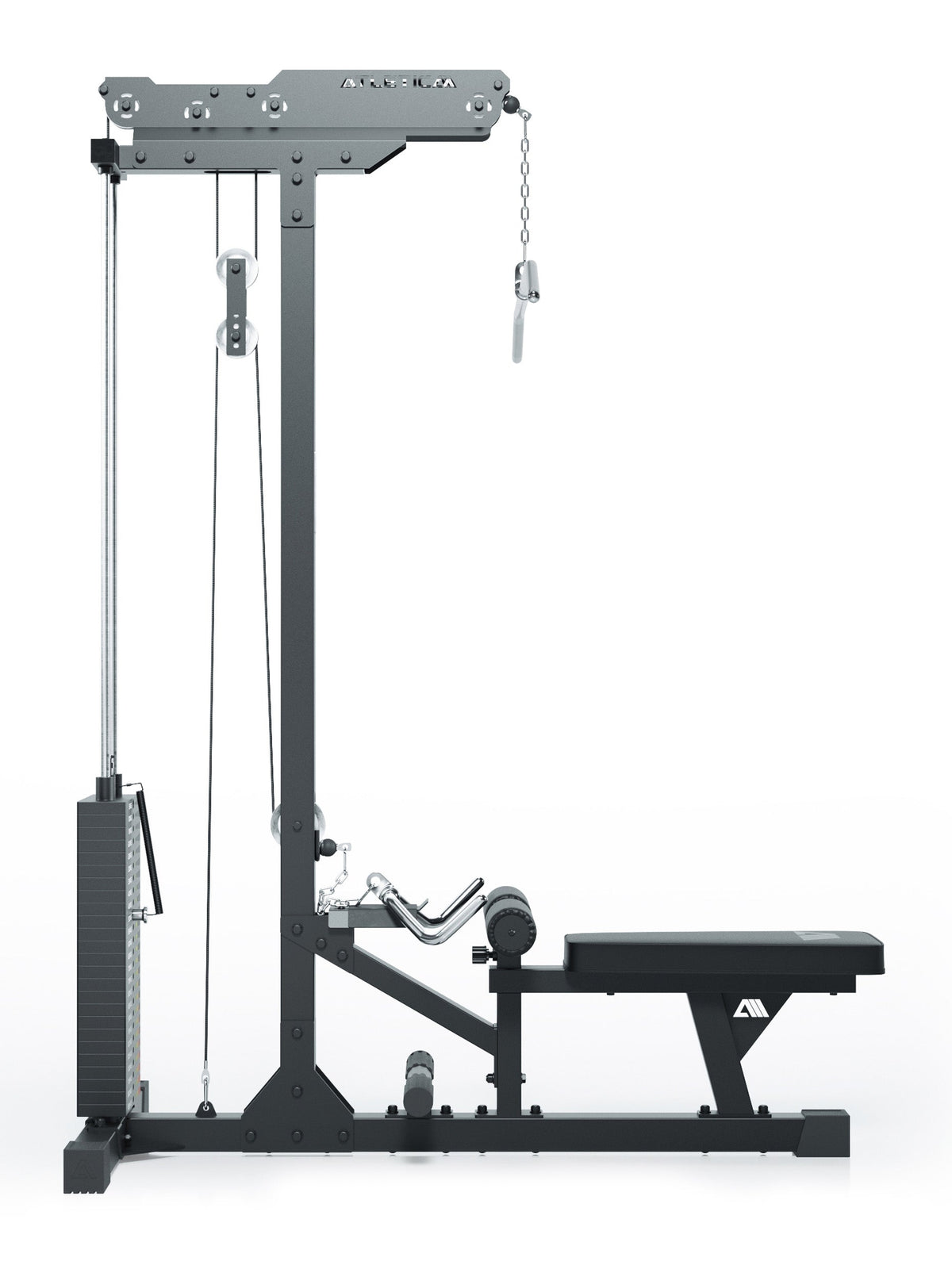 Strength Machine Lat Pulldown with low row: commercial-grade quality