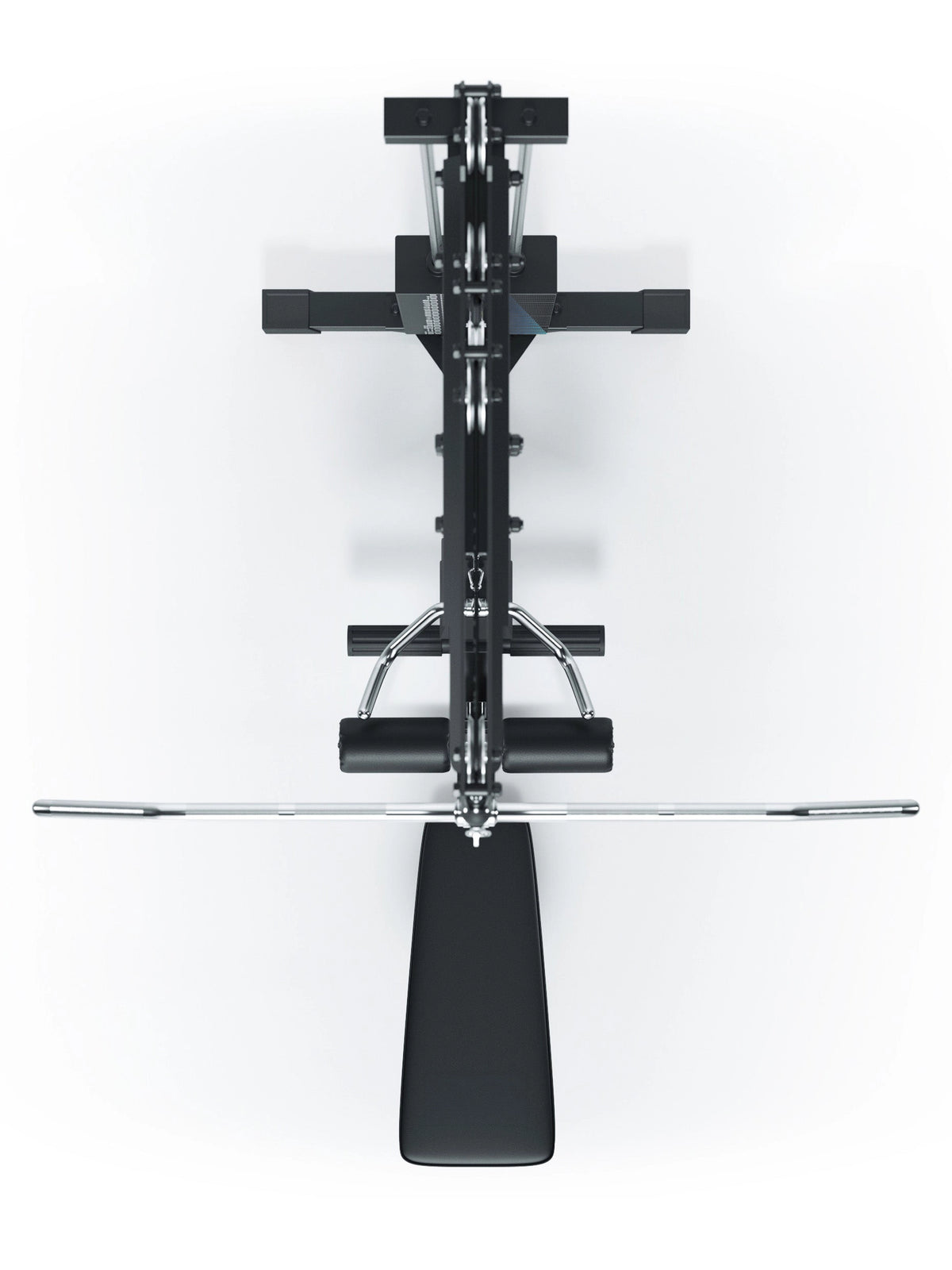 Strength machine lat pulldown with low row: to strengthen the back and biceps