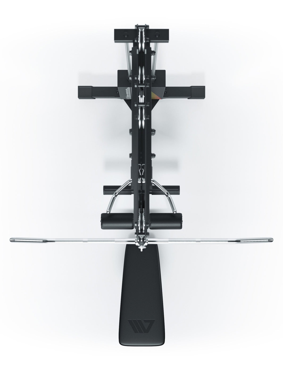 Strength machine lat pulldown with low row: to strengthen the back and biceps