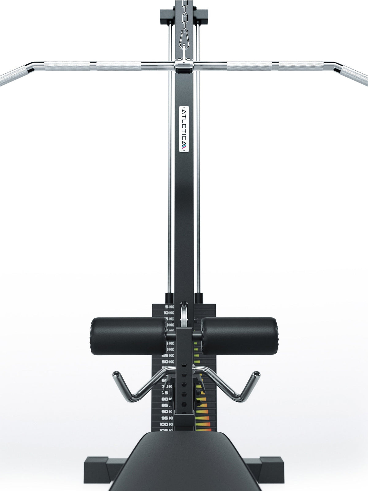 Lat Pulldown with low row by Atletica in commercial-grade quality with weight stack