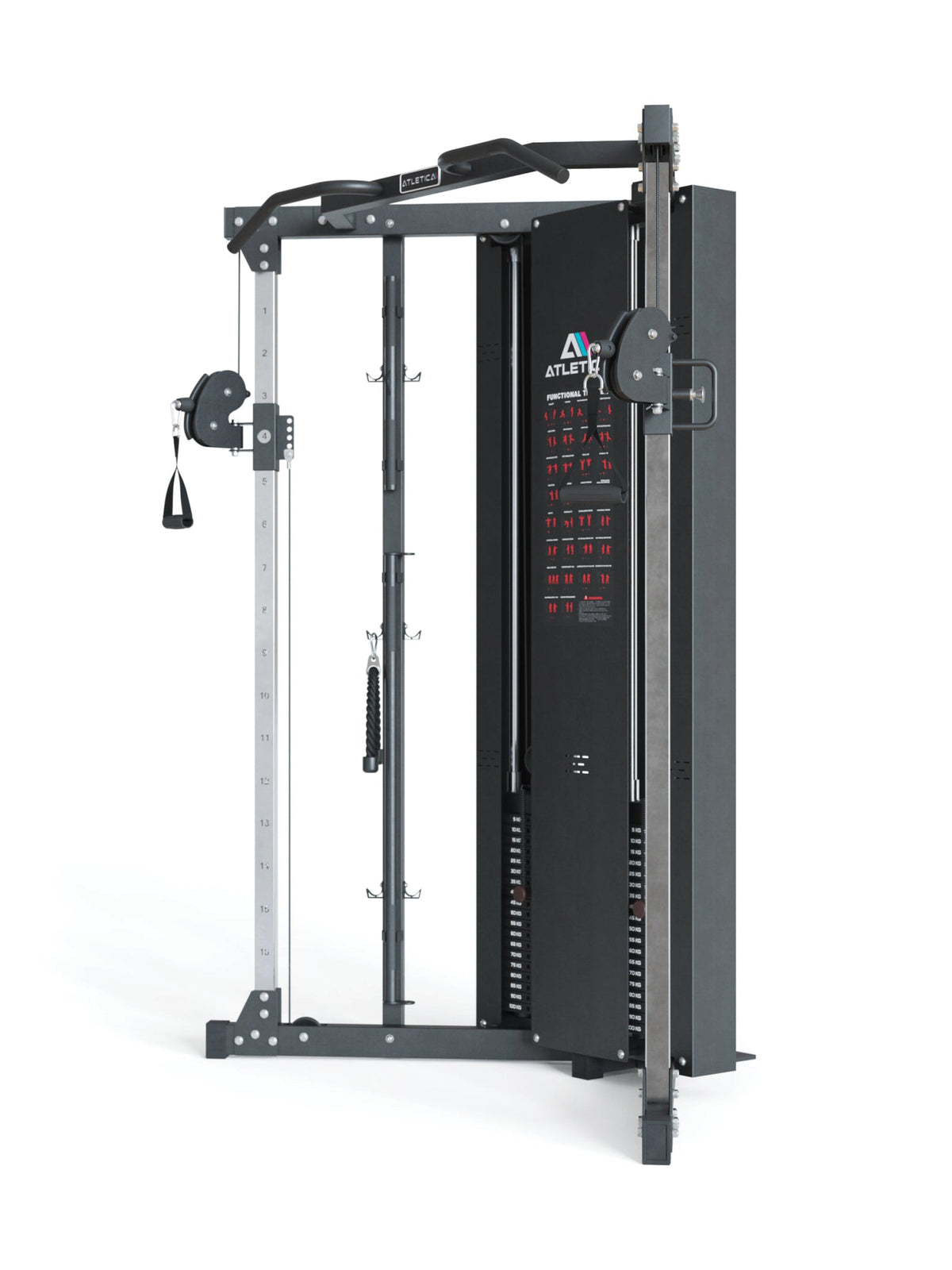 Atletica X-Five functional trainer, black, angled front view