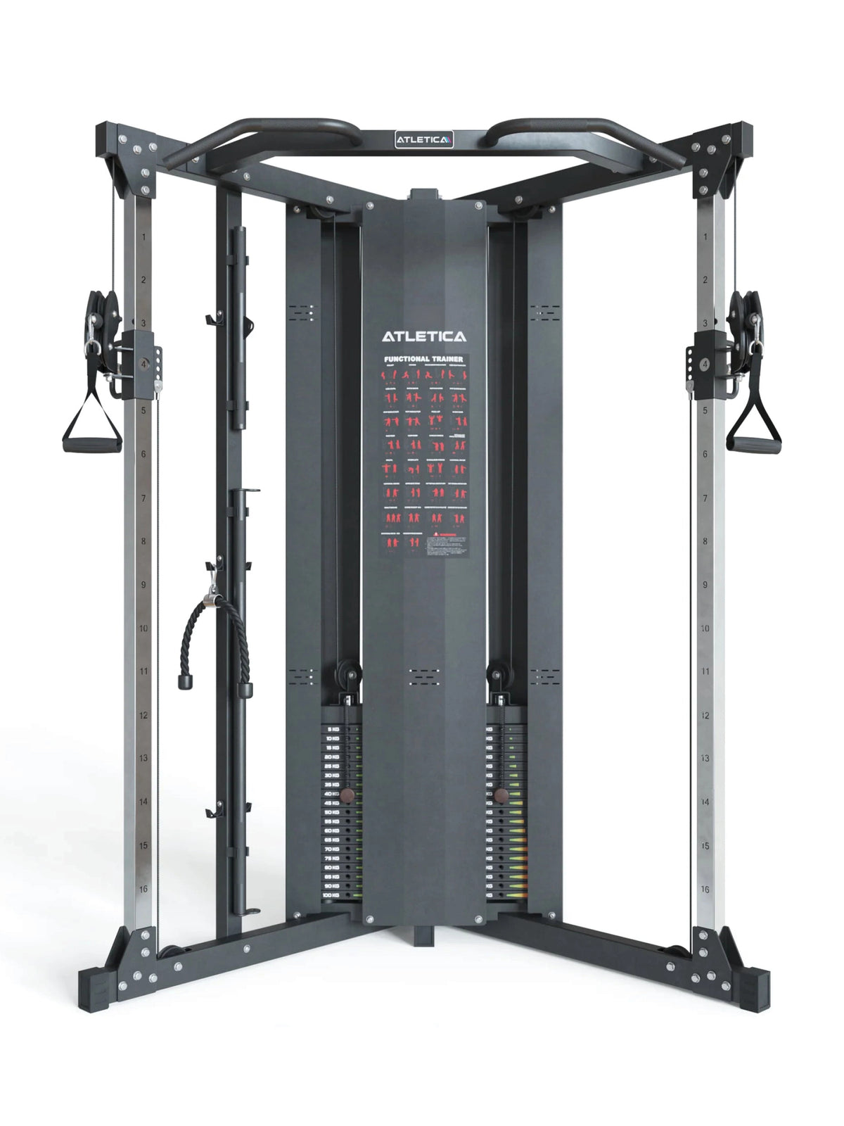 X-Five Functional Trainer with two adjustable cable pulls, weight stack,