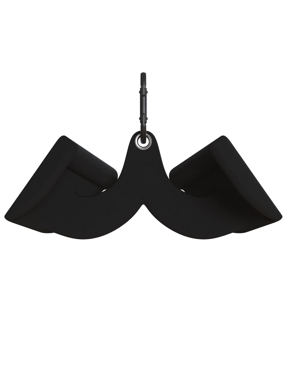 Atletica Ergo Handle - Black lat pulldown handle, carabiner hook at top, ergonomic shape