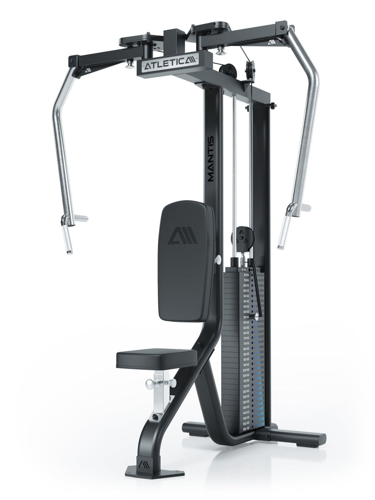 ATLETICA MANTIS Butterfly & Reverse Combo – Side view with 340 lb weight stack