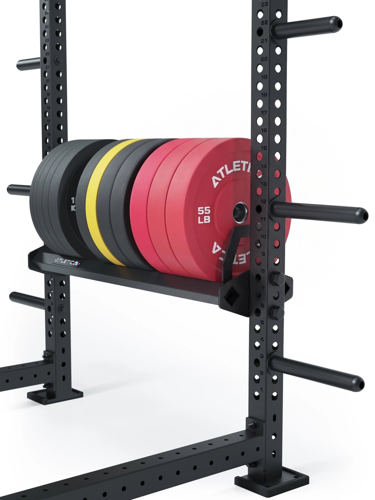 Atletica R8 Storage - Weight Storage Rack with Weight Plates, side Holders, for Strength Training