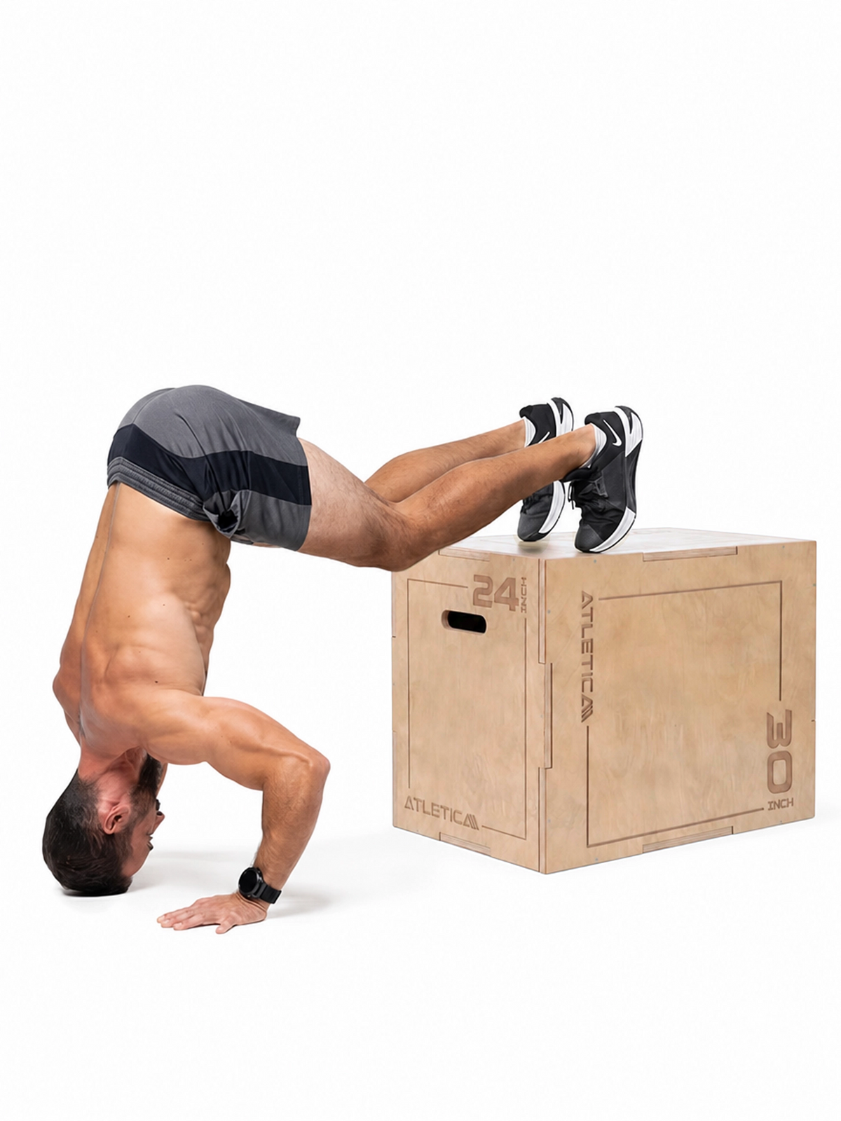 Plyobox Jump Box Classic - Pike Push-up on wooden box