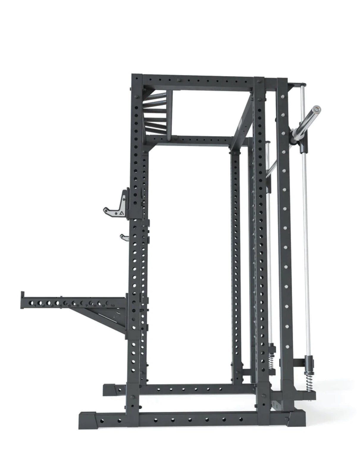 Power Rack R7-Reeve 80" with Smith Machine in side view – for squats and deadlifts with safety supports