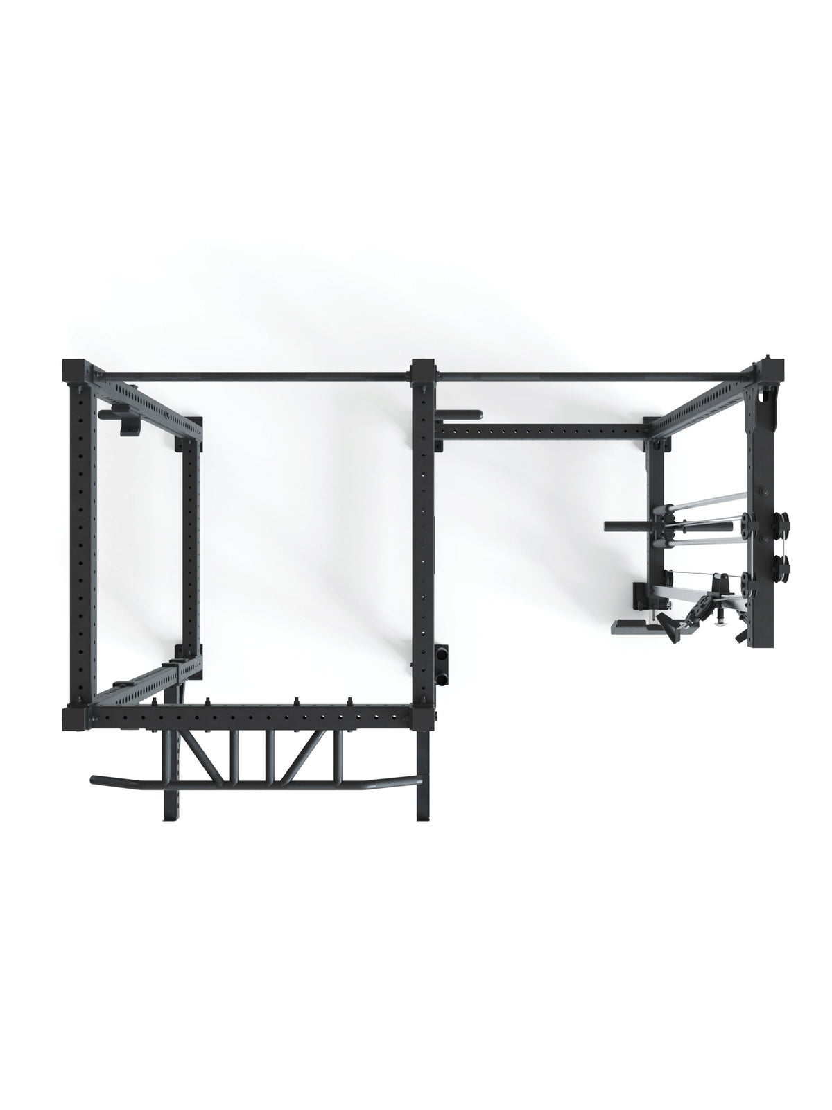 R8 Drift PRO Power Rack - Black Rack with Pull-Up Bar, Weight Plate Holder