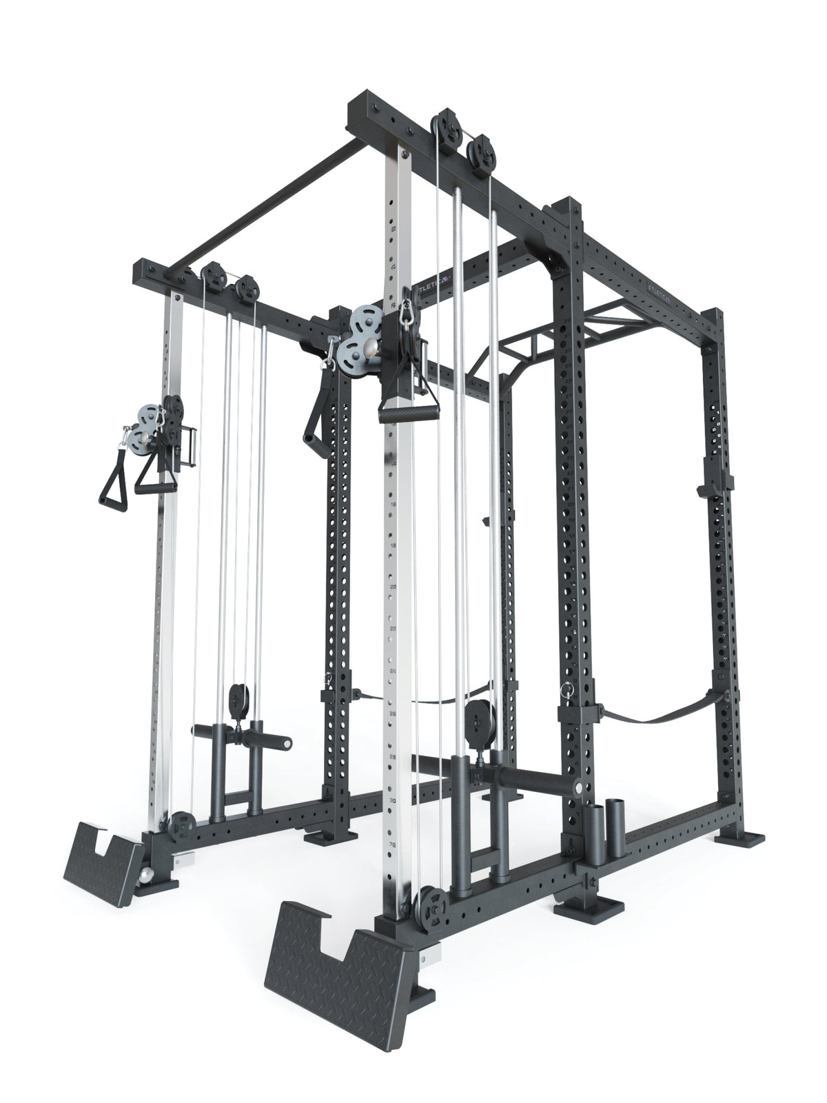 R8 Duality - Power Rack with cable pulley, weight plate holder, adjustable handles