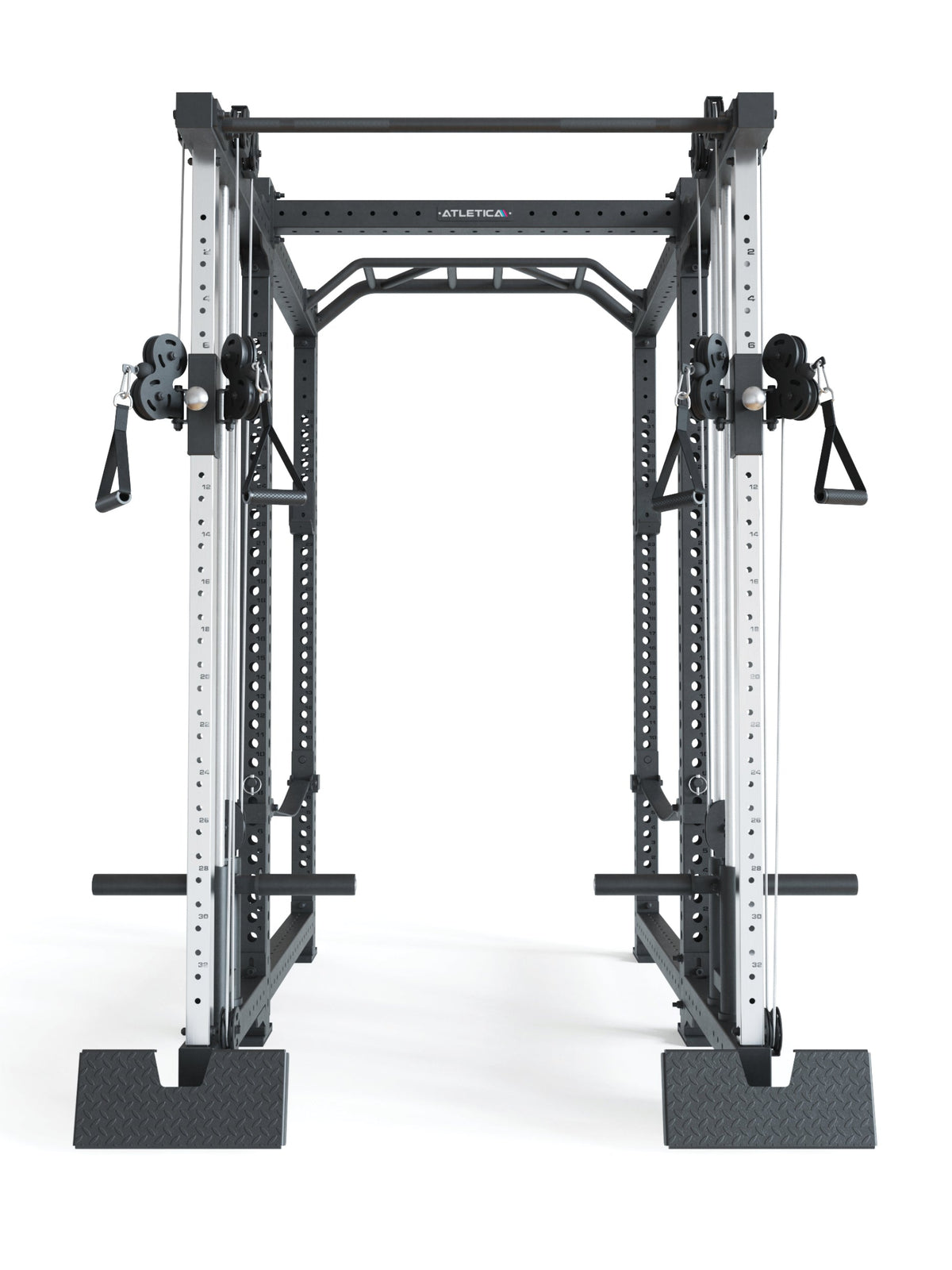 R8 Duality - Power Rack with cable pulley, Pull-Up Bar, weight plate holders