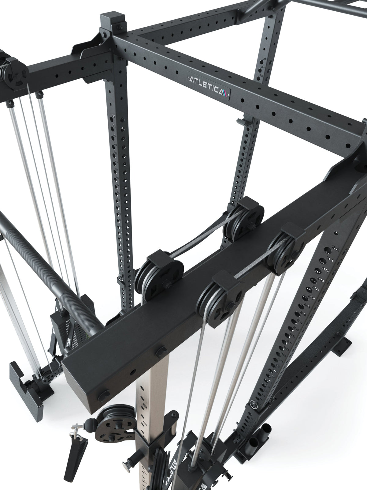 R8 Duality - Power Rack with cable pulley, metal frame, pulleys, perforated sheet