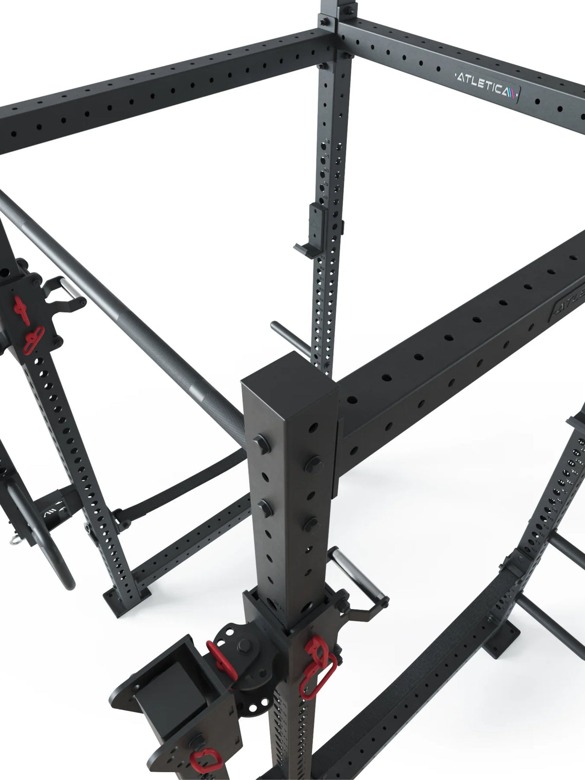 R8 Slate Power Rack with Upright, Crossbar and Jammer Arm in Detail