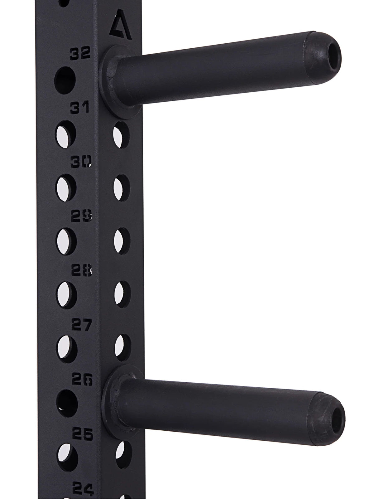 R8 Strike Power Rack with weight plate holders in detail
