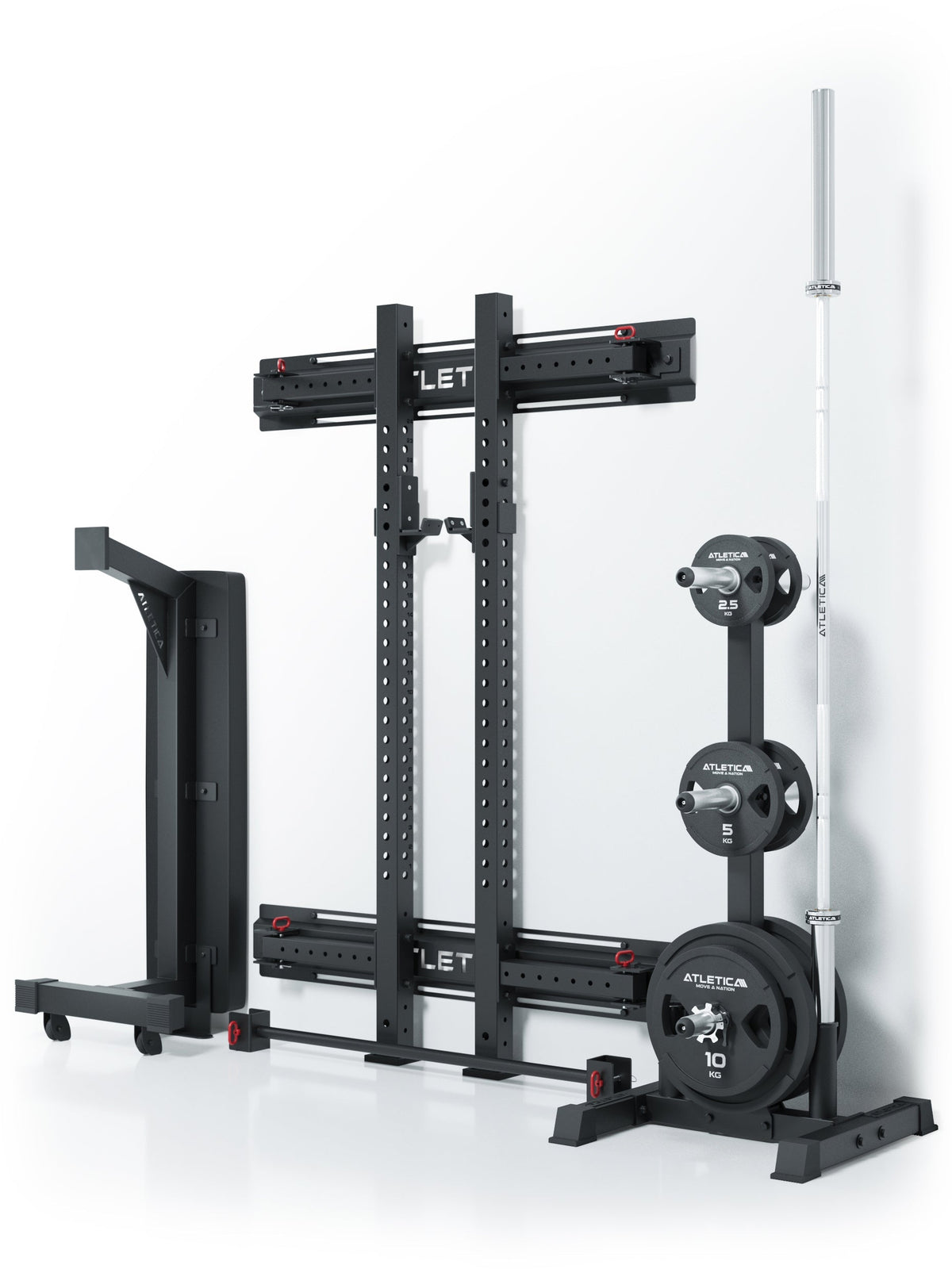 R7 Wall Rack - compact wall shelf, barbell, weight plates