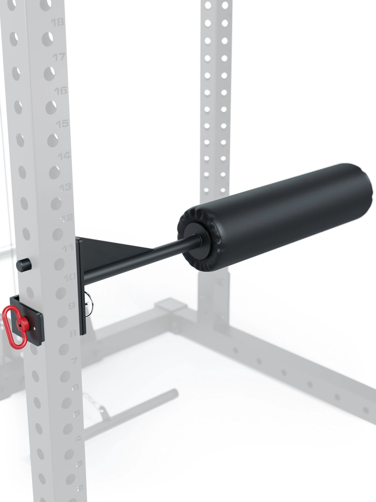 R7 Leg Blocker – Mounted on the R7 Lat Pulldown, transparent view