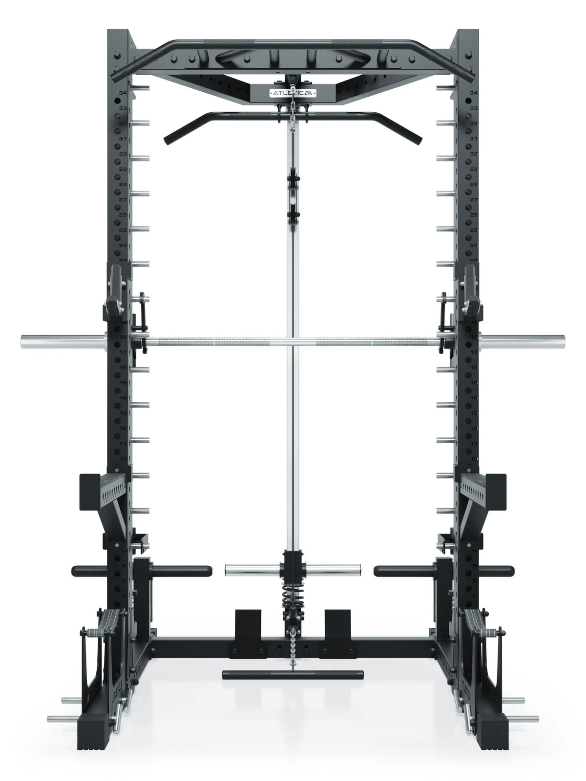 ATLETICA R7 Squat Rack with Lat Pulldown and Smith Machine Nemesis 70x70 Uprights R7 Series