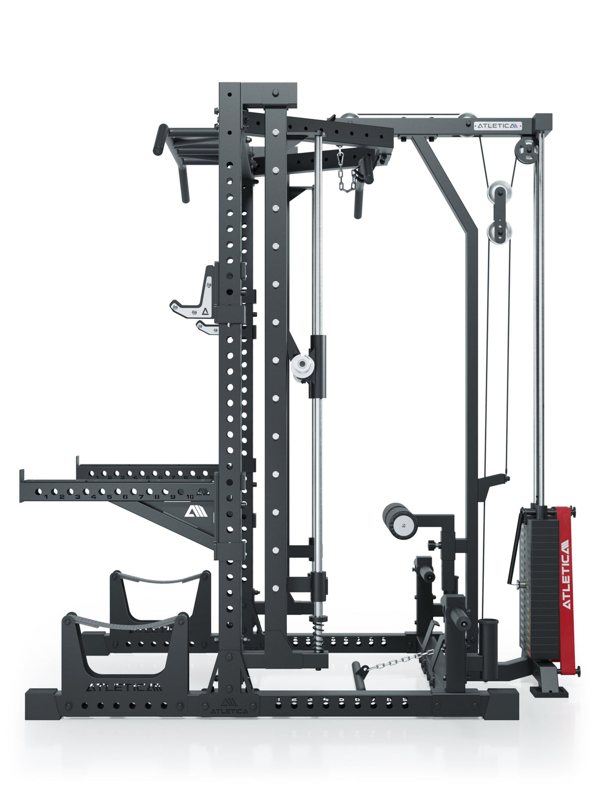 R7 Nemesis Squat Rack with Smith Machine: 275 lb lat pulldown