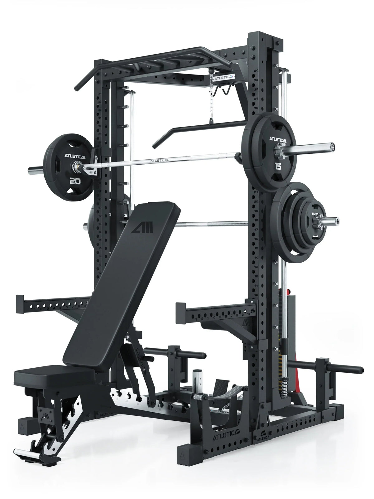 R7 Nemesis Squat Rack with Weight Bench, Pull-Up Bar, Barbell, weight plates