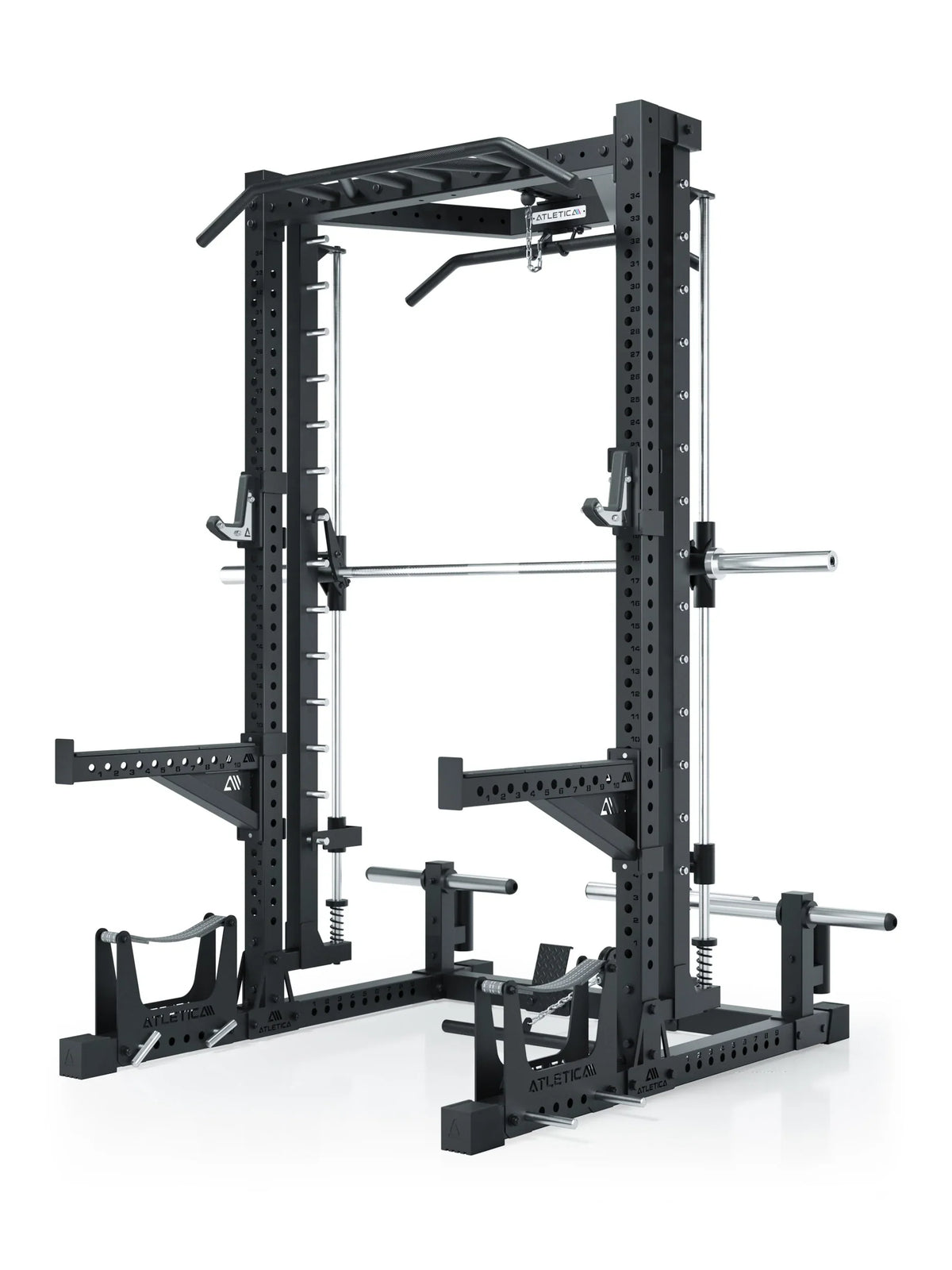 R7 Nemesis Squat Rack with Pull-Up Bar, barbell shelf, safety bars