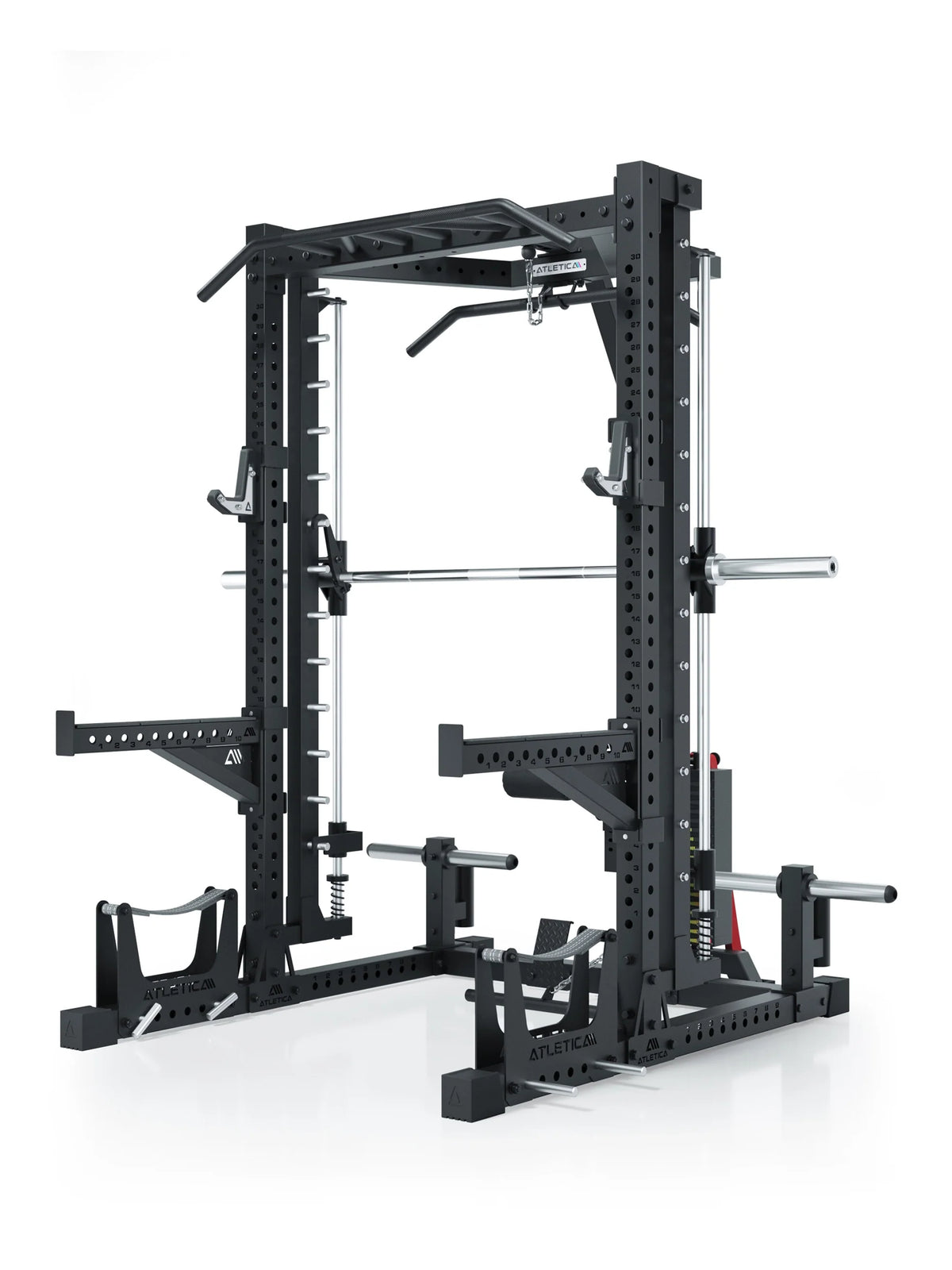 R7 Nemesis Squat Rack with pull-up bar, barbell rack, weight stack, for squats, bench press and deadlifts