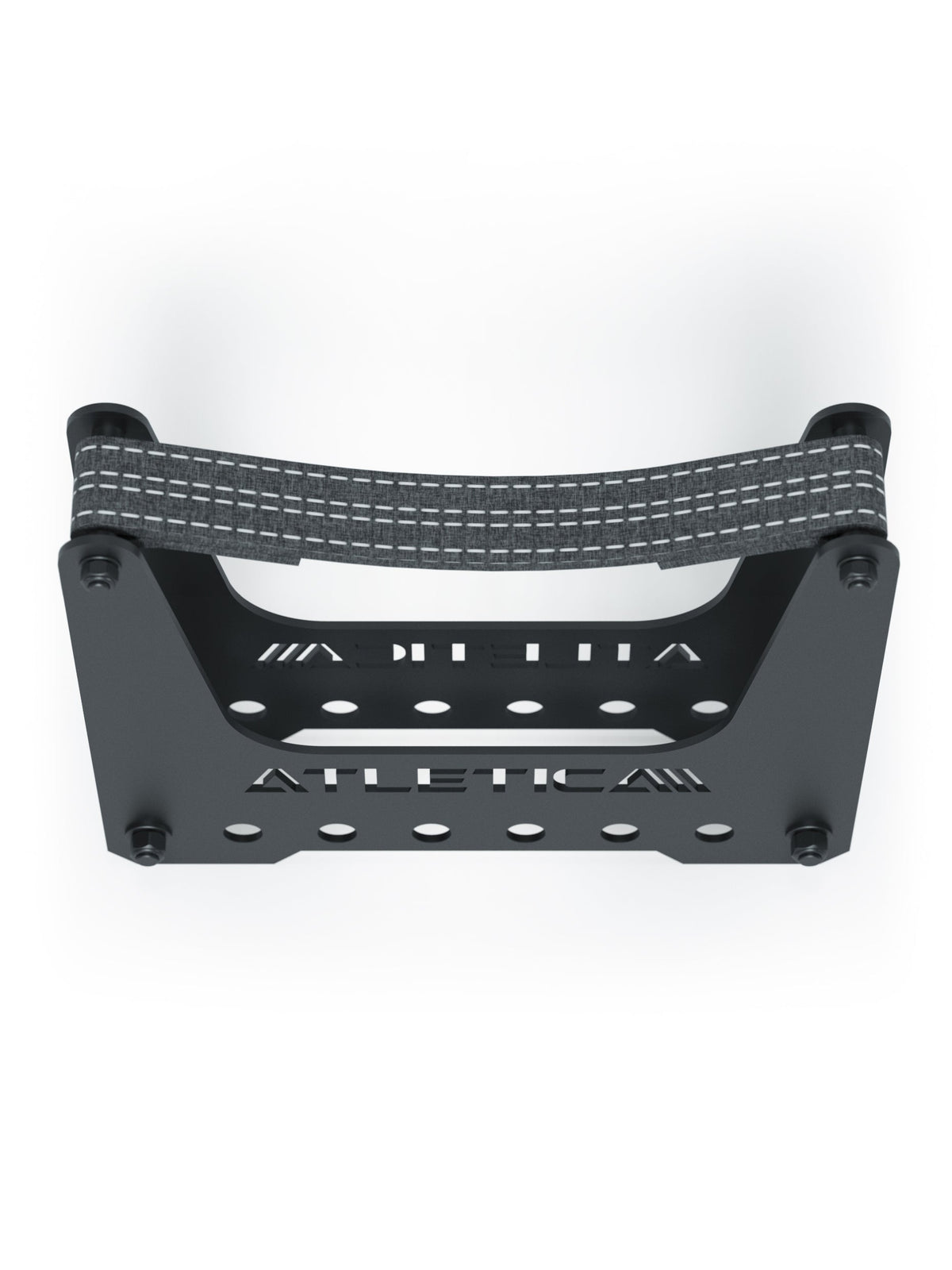 R7 Squat Rack Deadlift Station with durable safety strap and laser-etched Atletica logo in front view