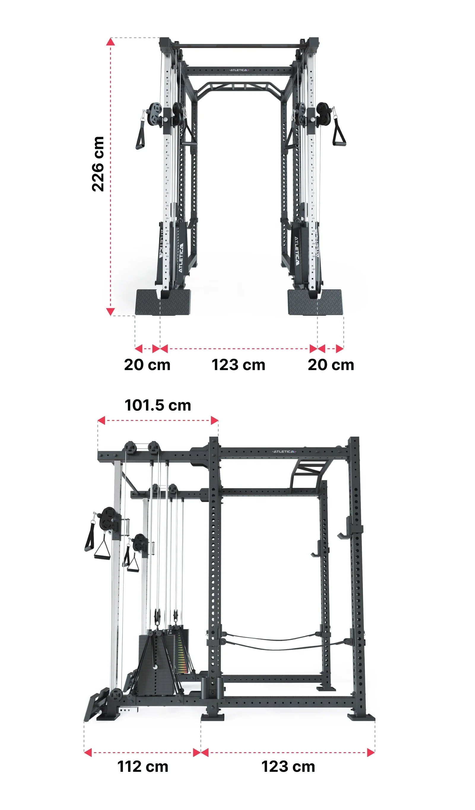 Power Rack R8 Duality Dimensionen