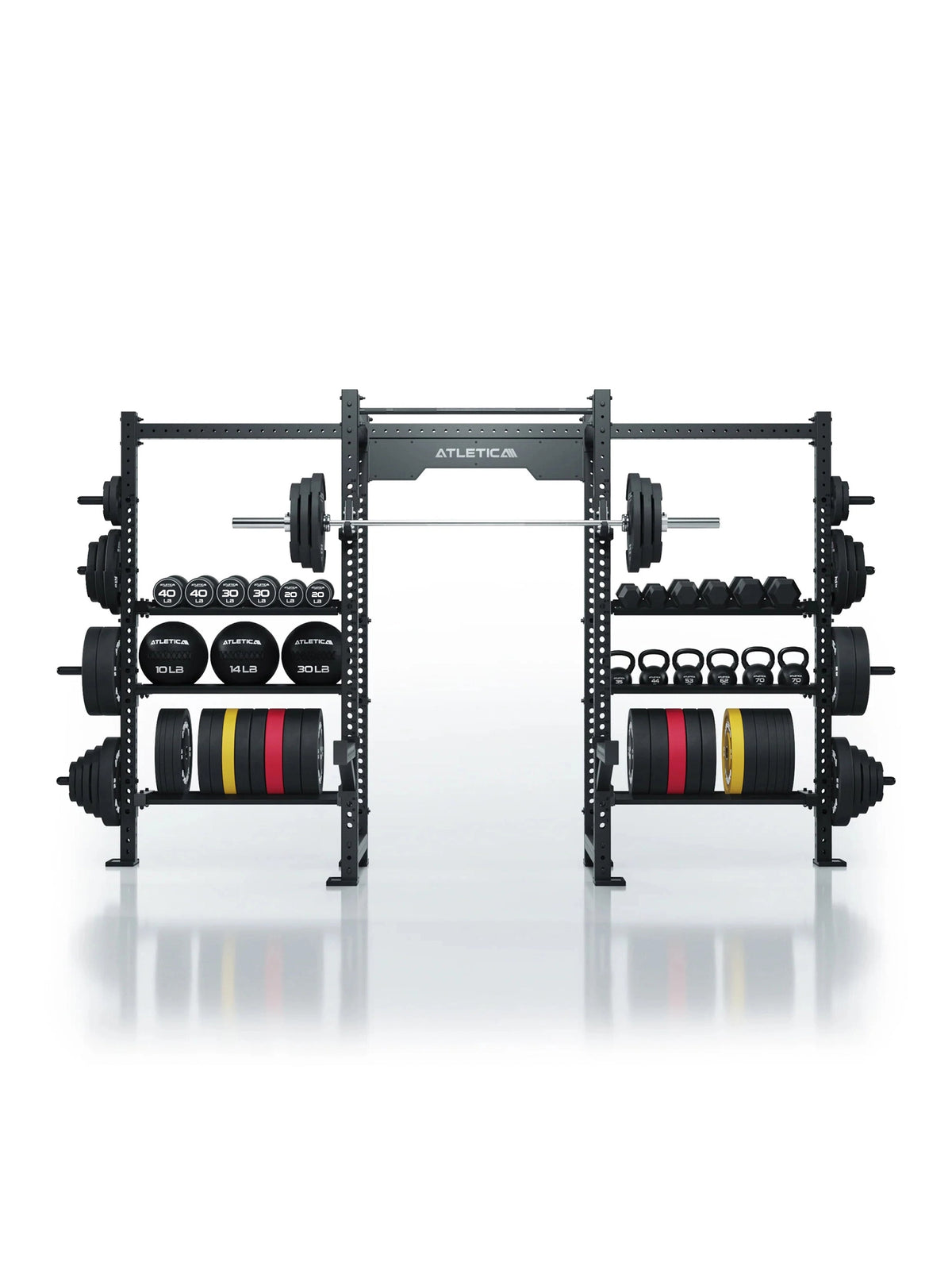 R8 Vulture Power Rack with storage for wall balls, kettlebells and Bumper Plates