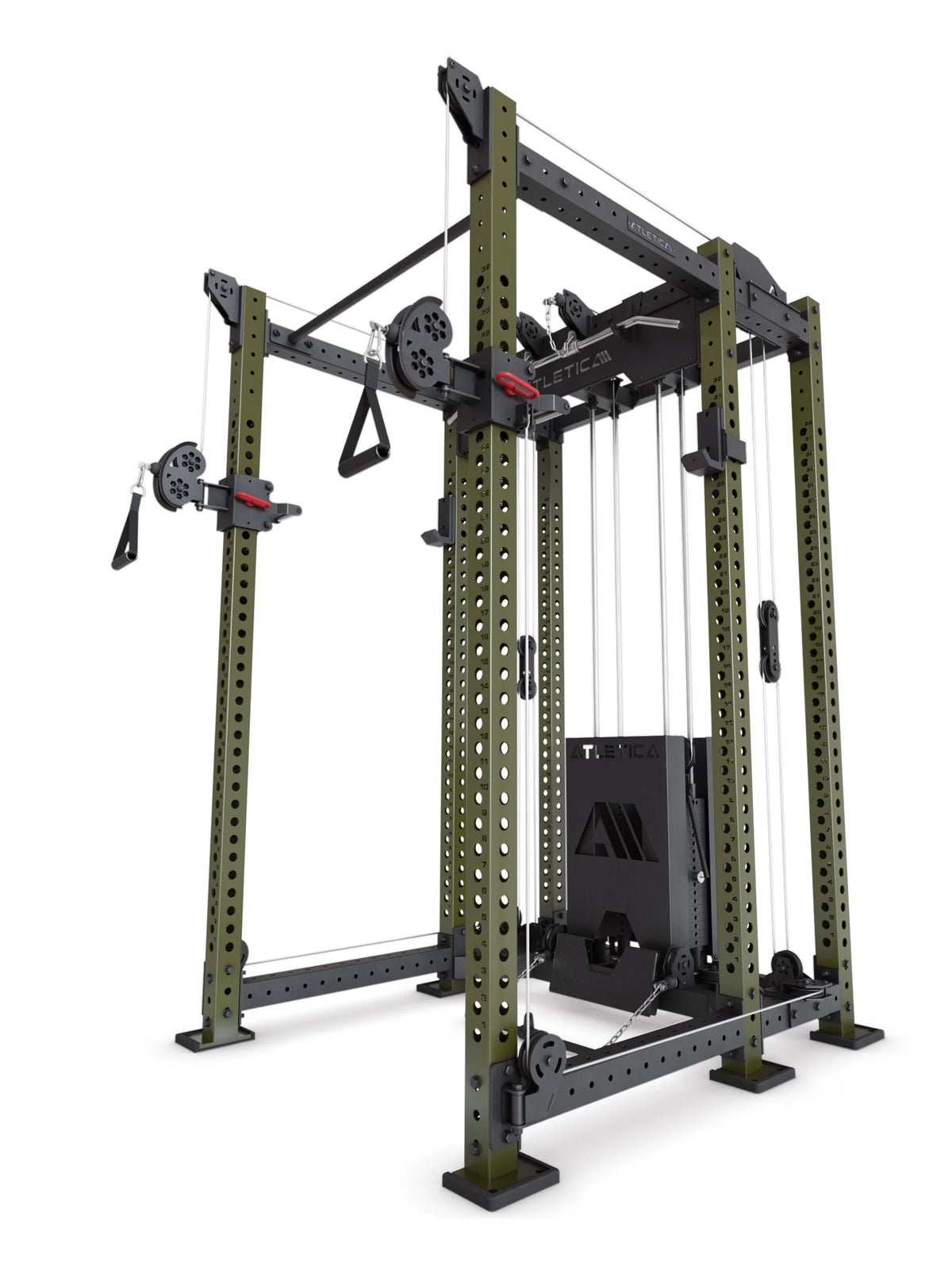 R8 Alpha Power Rack with Integrated Functional Trainer and Weight Stack