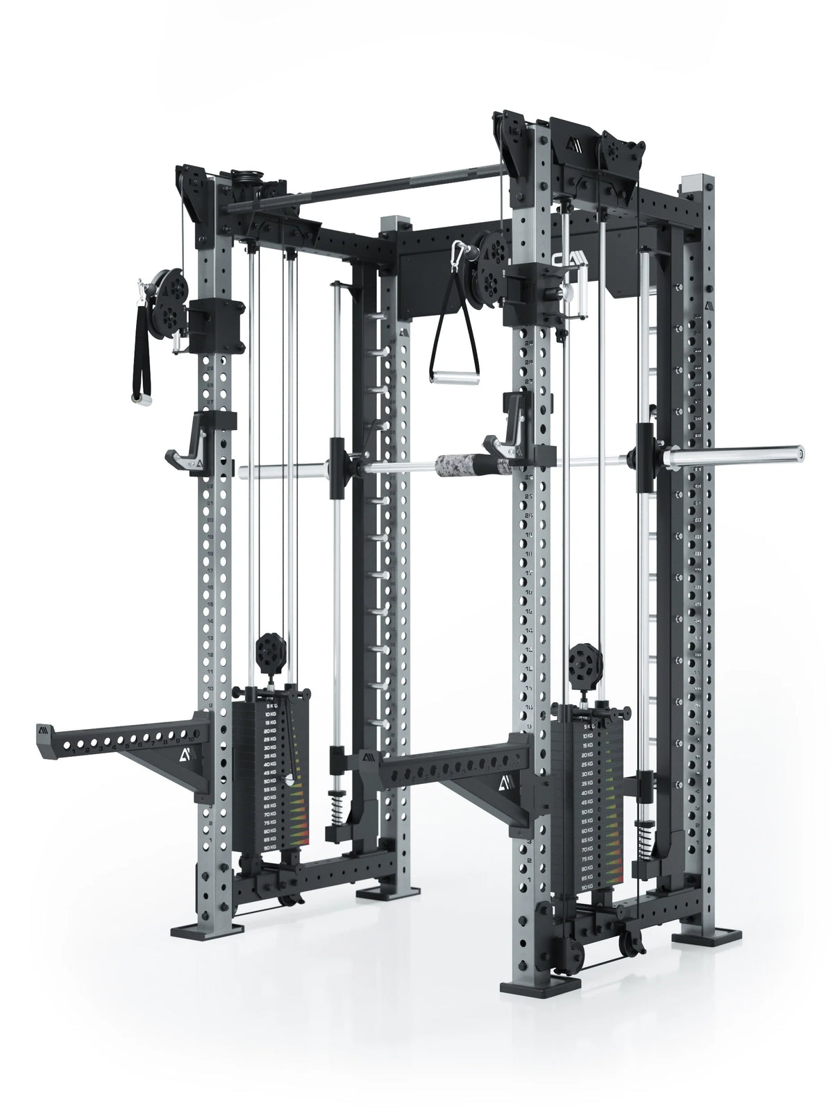 R8 Bradley Power Rack - Cage with Cable Pulley, Barbell Guide, Weight Stack, Pull-Up Bar