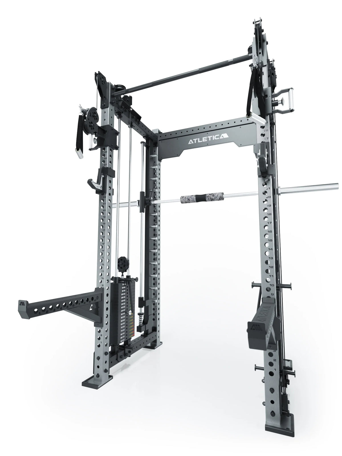 R8 Bradley Combat Medium made of Stainless Steel - Power Rack with Functional Trainer and 2x210 lb weight stacks