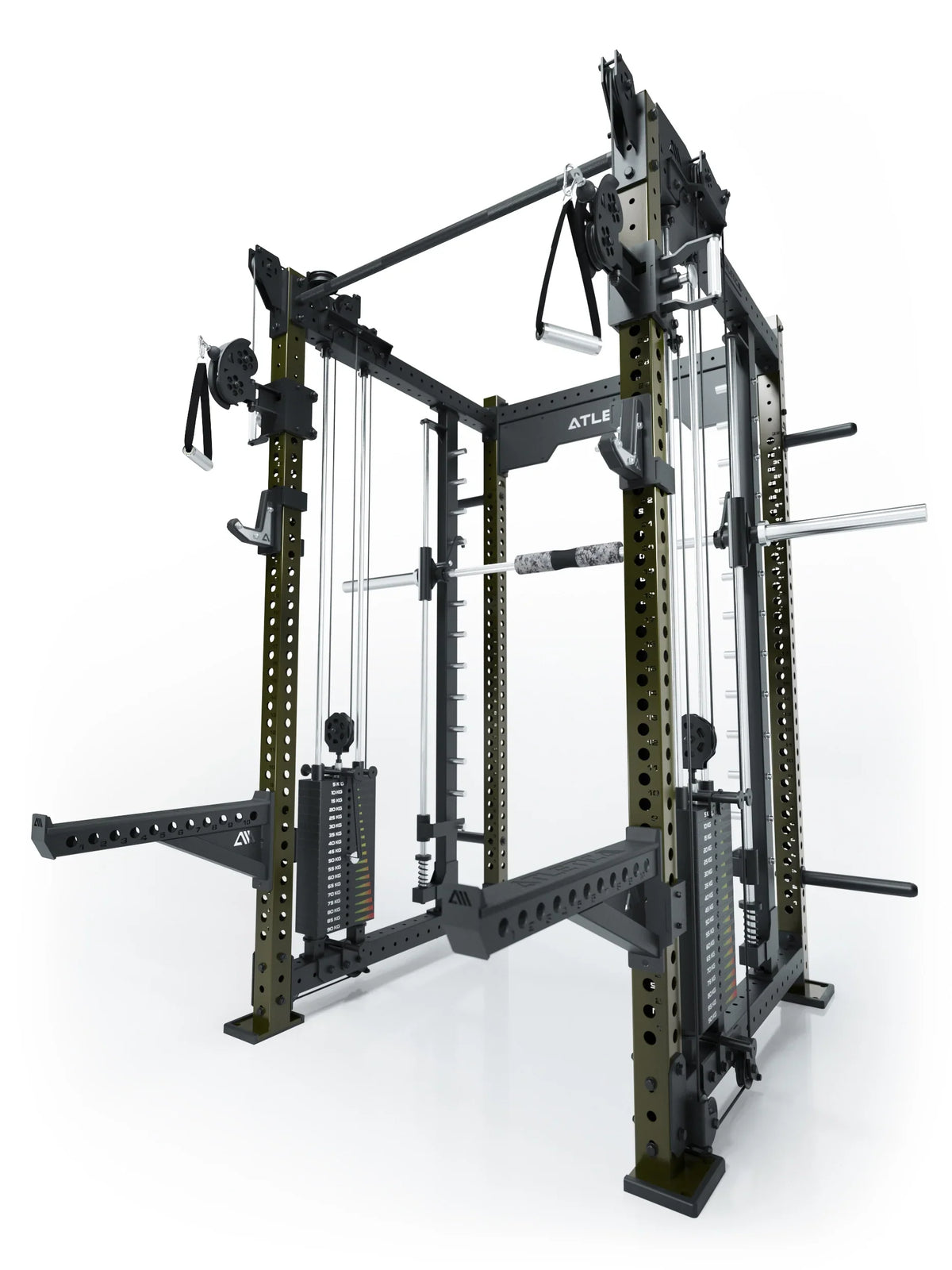 R8 Bradley Power Rack - cage with lat pulldown, cable pulley, weight plate holder, pull-up bar