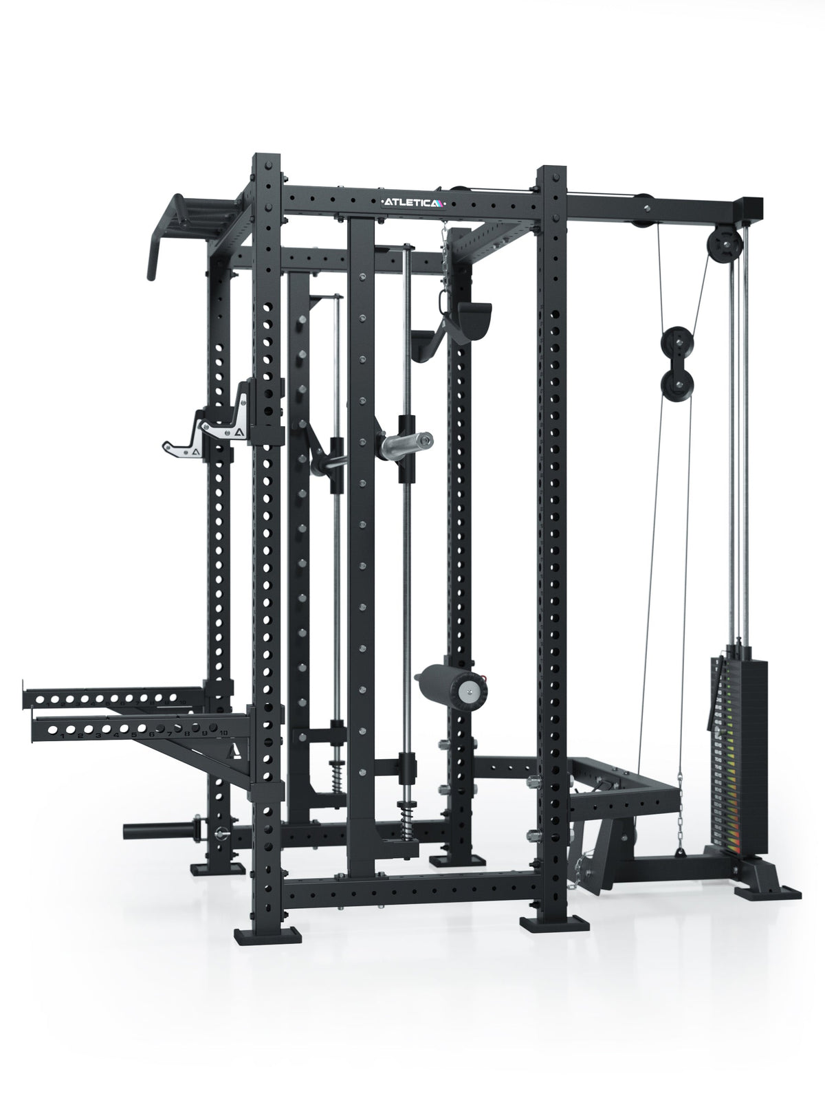 R8 Commander Power Rack with Cable Pulley, Weight Plate holder, Pull-Up Bar
