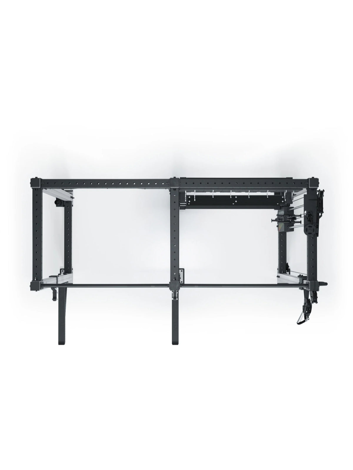 R8 Falcon R Set Ghost - black Power Rack with pull-up bar, cable pulley and weight plate holder
