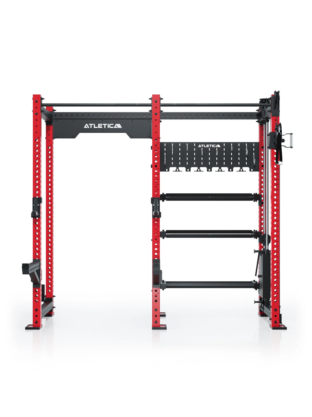R8 Falcon R Set Legion - red Power Rack with pull-up bar, weight plate holder