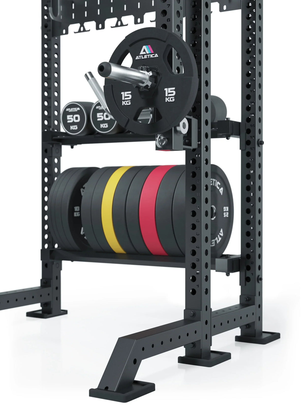 R8 Stereo Max Power Rack - with storage system for Color Bumper Plates, dumbbells and accessories