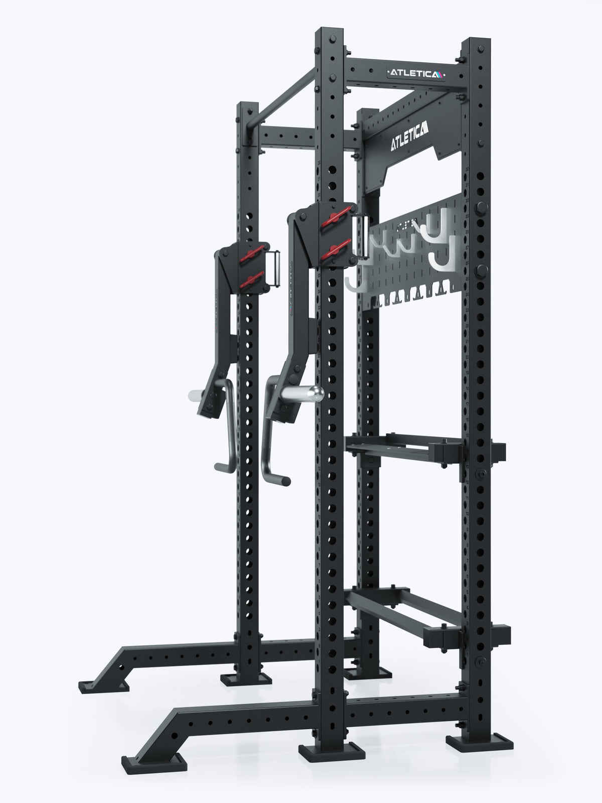 R8 Jammer Arms - Black Power Rack with Jammer Arms, Hook Strip
