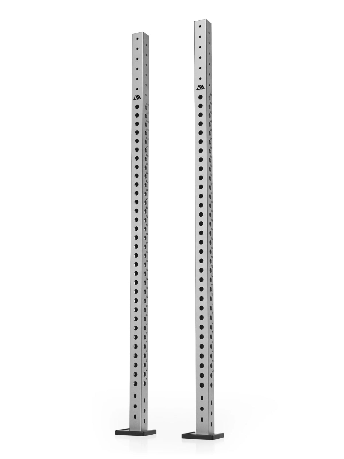 Atletica R8 Colored Uprights 89" - two stainless steel columns with hole pattern, square base