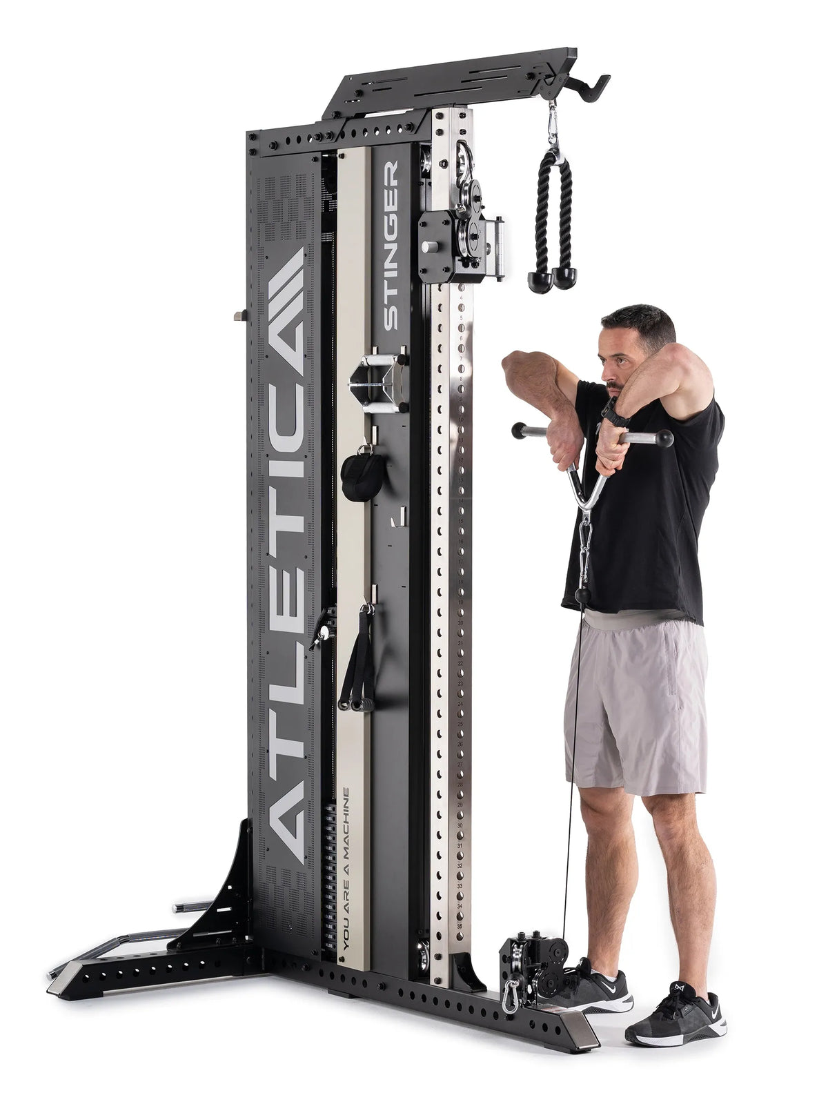 Stinger Functional Cable Tower - cable training with handles on the height-adjustable Cable Pulley