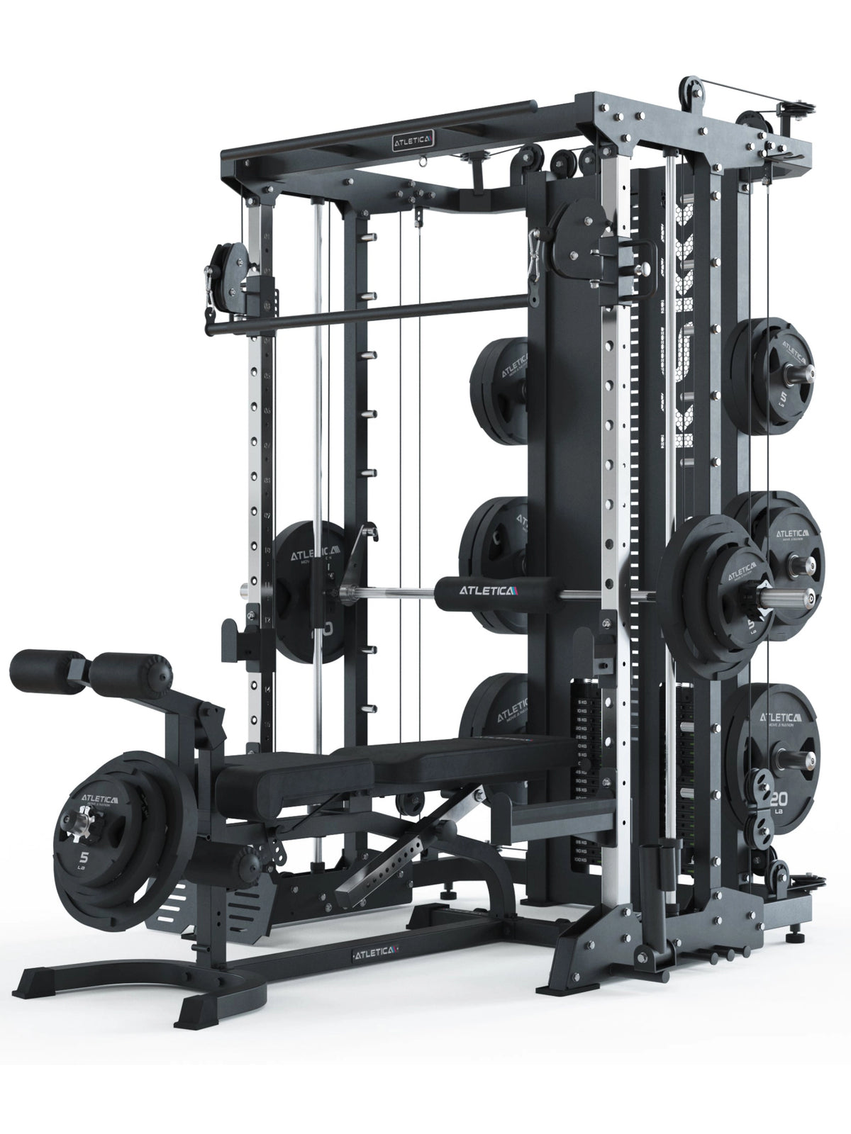 KSK COMBAT incl. Jammer Arms and X-Bench Weight Bench - Multifunctional Home Gym with Training Bench, Jammer Arms, Weight Plates